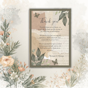 Eucalyptus Boho groen bruiloft Bedankkaart