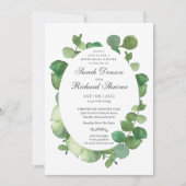 Eucalyptus Boho Groene Bloemen Rehearsal Dinner Kaart (Voorkant)