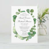 Eucalyptus Boho Groene Bloemen Rehearsal Dinner Kaart (Staand voorkant)