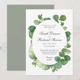 Eucalyptus Boho Groene Bloemige Trouwdag Kaart