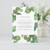 Eucalyptus Boho Groene Details voor Gastinformatie Informatiekaartje (Staand voorkant)