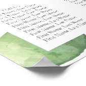 Eucalyptus Boho Groene Huwelijksstoelindeling Poster (Hoek)