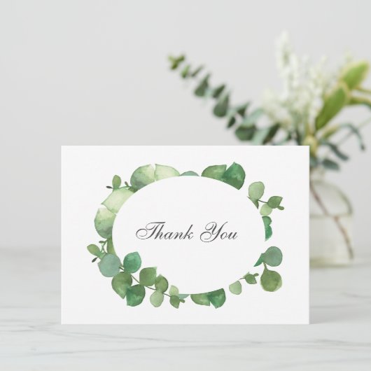 Eucalyptus Boho Groenery Dank je wel Bedankkaart (Staand voorkant)