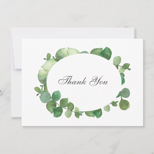 Eucalyptus Boho Groenery Dank je wel Bedankkaart (Voorkant)