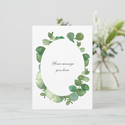 Eucalyptus Boho Groenery Gepersonaliseerd Bericht Bedankkaart (Staand voorkant)