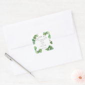 Eucalyptus Boho Groenery Huwelijks Dankjewel Vierkante Sticker (Envelop)