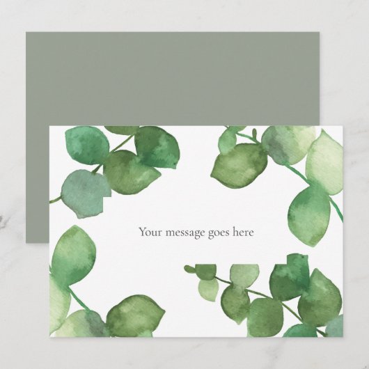 Eucalyptus Boho Groenery Uw Bericht Bedankkaart (Voorkant / Achterkant)