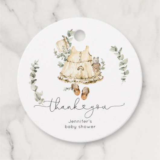 Eucalyptus boho kinderkamer kleding baby meisje do bedankjes labels (Voorkant)