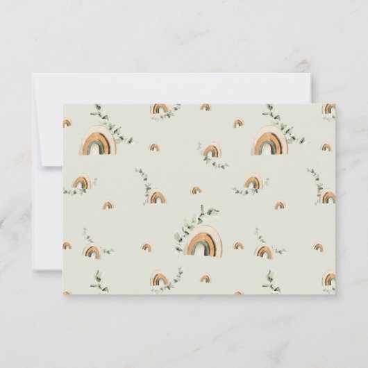 Eucalyptus boho kinderkamer kleding baby shower bedankkaart (Achterkant)