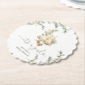 Eucalyptus boho kinderkamer kleding baby shower kartonnen onderzetters (Gekanteld)