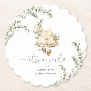 Eucalyptus boho kinderkamer kleding baby shower kartonnen onderzetters