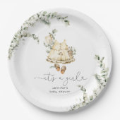 Eucalyptus boho kinderkamer kleding baby shower papieren bordje (Voorkant)