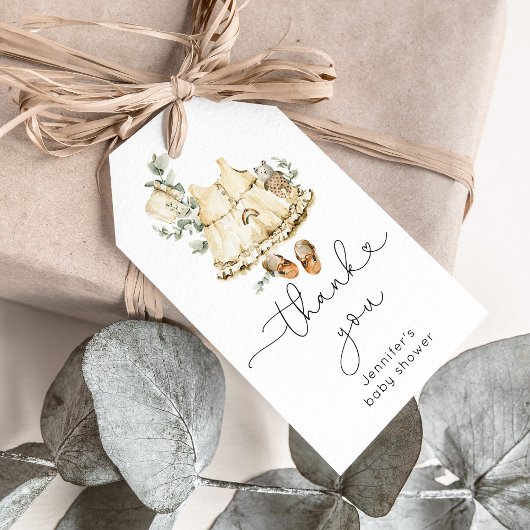 Eucalyptus boho kinderkamer regenbogen baby meisje cadeaulabel