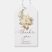 Eucalyptus boho kinderkamer regenbogen baby meisje cadeaulabel (Voorkant)