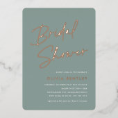 Eucalyptus | Boho Minimalist Script Vrijgezellenfe Folie Uitnodiging (Voorkant)