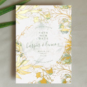 Eucalyptus Boho Modern Pampas Gold bewaart de datu Folie Uitnodiging