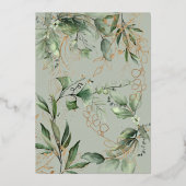 Eucalyptus Boho Modern Pampas Goud Bewaar De Datum Folie Uitnodiging (Achterkant)