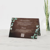 Eucalyptus Boog Foto Rustieke Hout QR Code Trouwen (Achterkant)