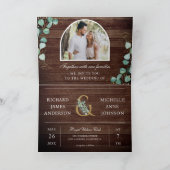Eucalyptus Boog Foto Rustieke Hout QR Code Trouwen (Binnen)