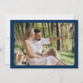 Eucalyptus Boog Huwelijk Navy Blauwe Trouwfoto Save The Date (Achterkant)