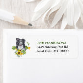 Eucalyptus Border Collie Dog Label Zonnebloem (Insitu)