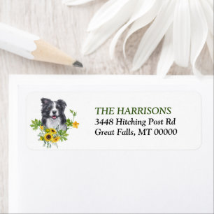 Eucalyptus Border Collie Dog Label Zonnebloem