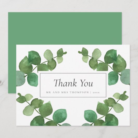 Eucalyptus Bos Bruiloft Bedankt (Voorkant / Achterkant)