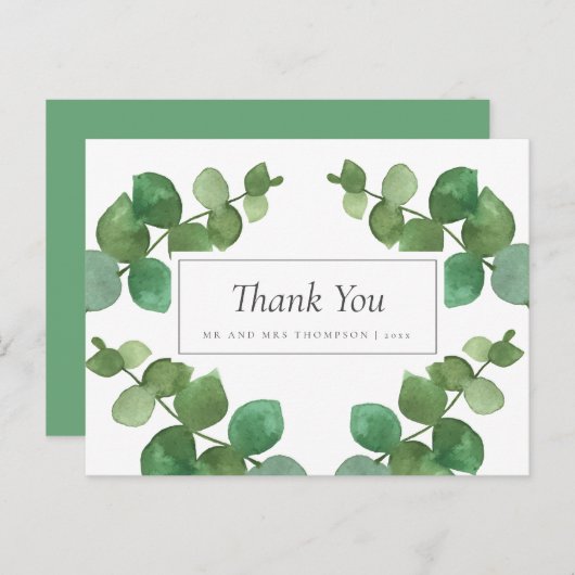 Eucalyptus Bos Bruiloft Bedankt Briefkaart (Voorkant / Achterkant)