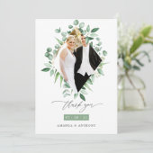 Eucalyptus Bos Groene Huwelijk Bedankkaart (Staand voorkant)