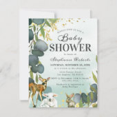 Eucalyptus Bosdieren Baby Shower Kaart (Voorkant)
