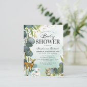 Eucalyptus Bosdieren Baby Shower Kaart (Staand voorkant)