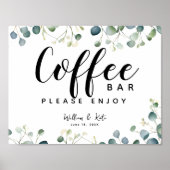 Eucalyptus botanic Coffee bar station teken Poster (Voorkant)