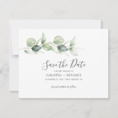 Eucalyptus Botanical Foliage Weddenschap Save The Date (Voorkant)