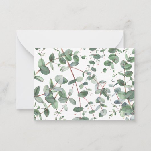 Eucalyptus botanical folium modern notitiekaartje (Achterkant)