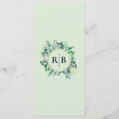 Eucalyptus Botanical Garden Wedding Dinner Menu (Achterkant)