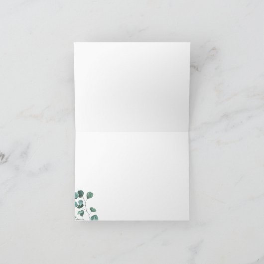 Eucalyptus Botanical gevouwen bedankkaart (Binnen)