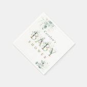 Eucalyptus Botanical Gold Letter Baby shower Servet (Hoek)