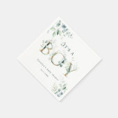 Eucalyptus Botanical Gold Letter Boy Baby shower Servet (Hoek)