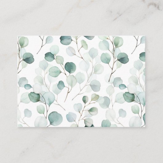 Eucalyptus Botanical Gold Letter Meal Choice Informatiekaartje (Achterkant)