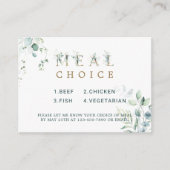 Eucalyptus Botanical Gold Letter Meal Choice Informatiekaartje (Voorkant)