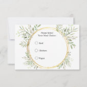 Eucalyptus Botanical Gold RSVP Meal Response Kaart (Achterkant)