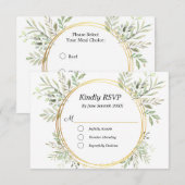 Eucalyptus Botanical Gold RSVP Meal Response Kaart (Voorkant / Achterkant)