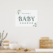 Eucalyptus Botanical Green Letter Baby shower Sign Poster (Keuken)