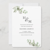 Eucalyptus Botanical Green Sophisticding S Save The Date (Voorkant)