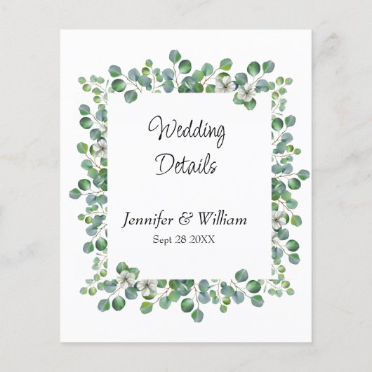 Eucalyptus Botanical Greenery Enclosure Kaart (Achterkant)