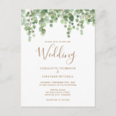 Eucalyptus Botanical Greenery Foliage Weddenschap Uitnodiging Briefkaart (Voorkant)