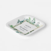 Eucalyptus Botanical Greenery Leaves Wedding Papieren Bordje (Gebogen)