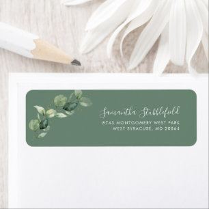 Eucalyptus Botanical Greenery Return Address Etiket