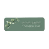 Eucalyptus Botanical Greenery Return Address Etiket (Voorkant)