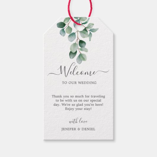 Eucalyptus Botanical Greenery Wedding Cadeaulabel (Voorkant)
